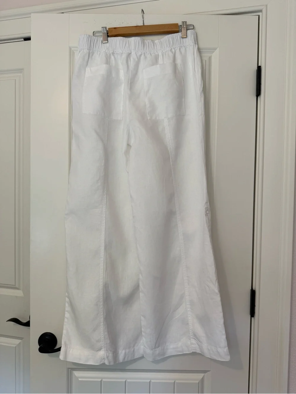 Reformation White Elastic-Waist wide leg linen pants - Picture 2 of 7